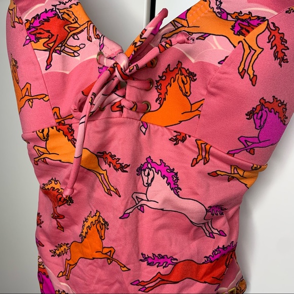 NWT Rosa Chá Brazilian One-Piece Horse Print Swimsuit - Picture 2 of 15